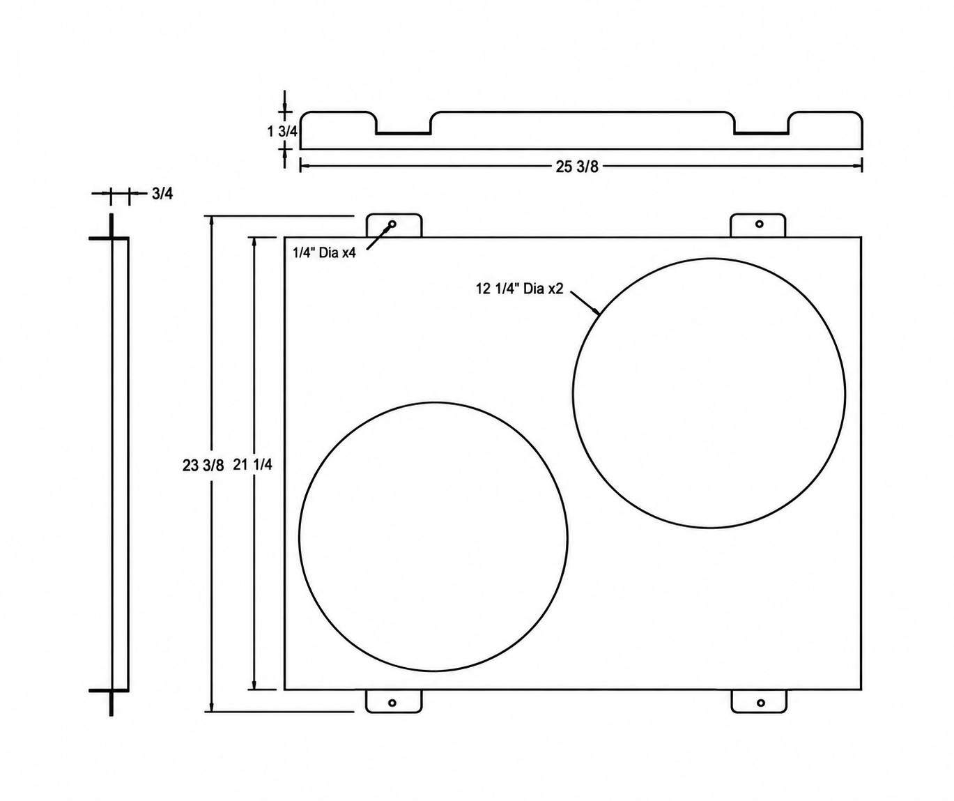 Aluminum Fan Shroud for 13" Electric Fans - 25.38" wide x 23.38" tall