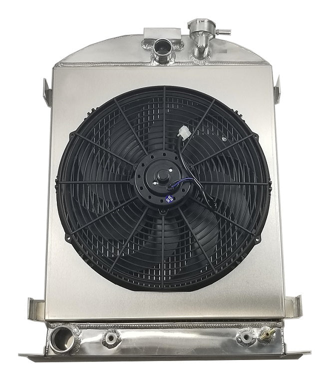 1932 Ford 3-Row Radiator, Shroud, Fan Combo