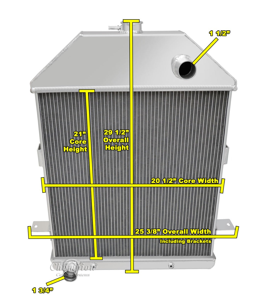 1940-1941 Ford Truck 3-Row Radiator