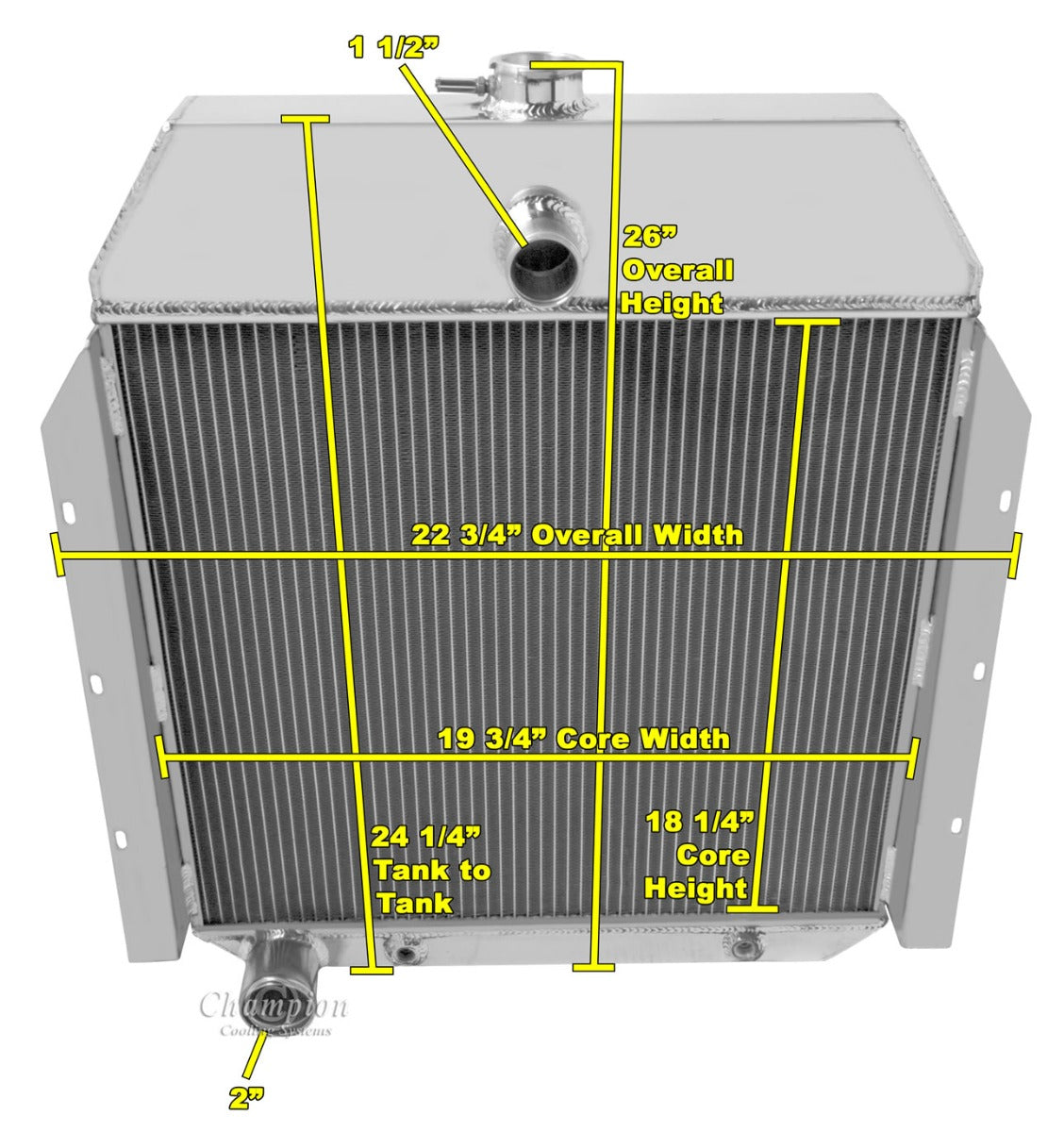 1941-1949 International Harvester 3-Row Radiator