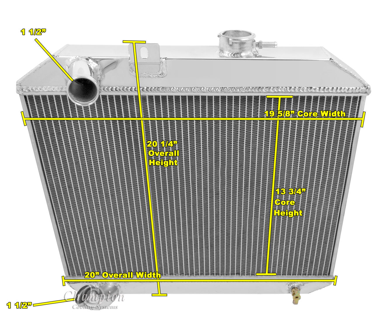 1941-1952 Jeep Willys 3-Row Radiator
