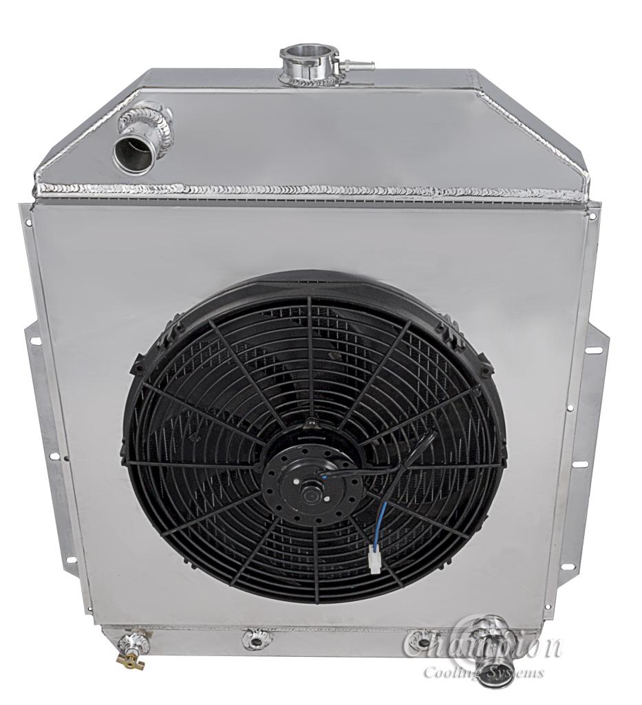 1942-1952 Ford Truck 4-Row Radiator, Shroud, Fan Combo