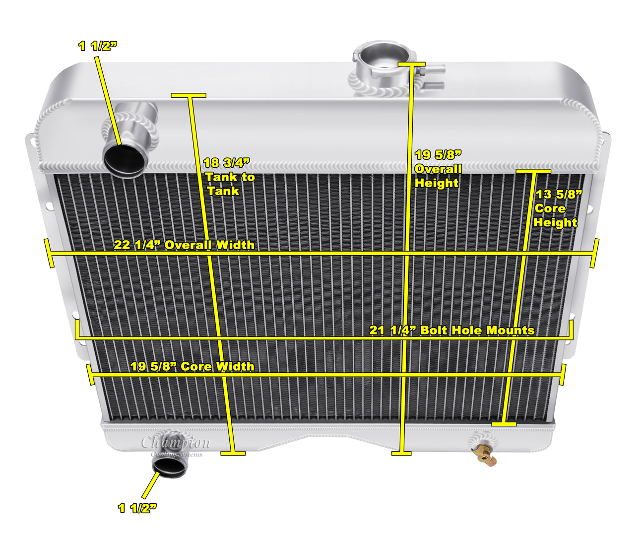 1946-1964 Jeep Willy's 3-Row Radiator