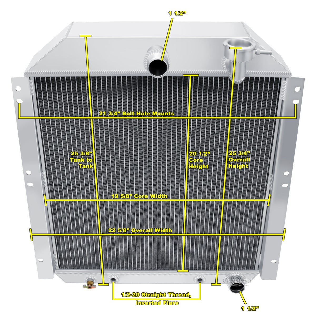 1947-1954 GMC Truck 3-Row Radiator