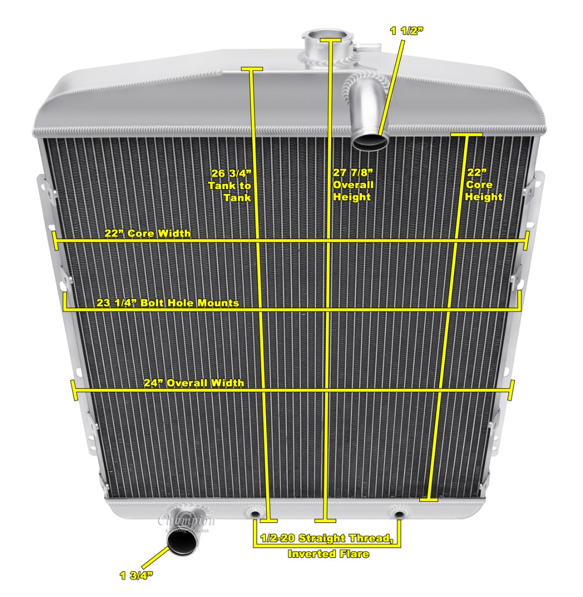 1949-1950 Oldsmobile 3-Row Radiator