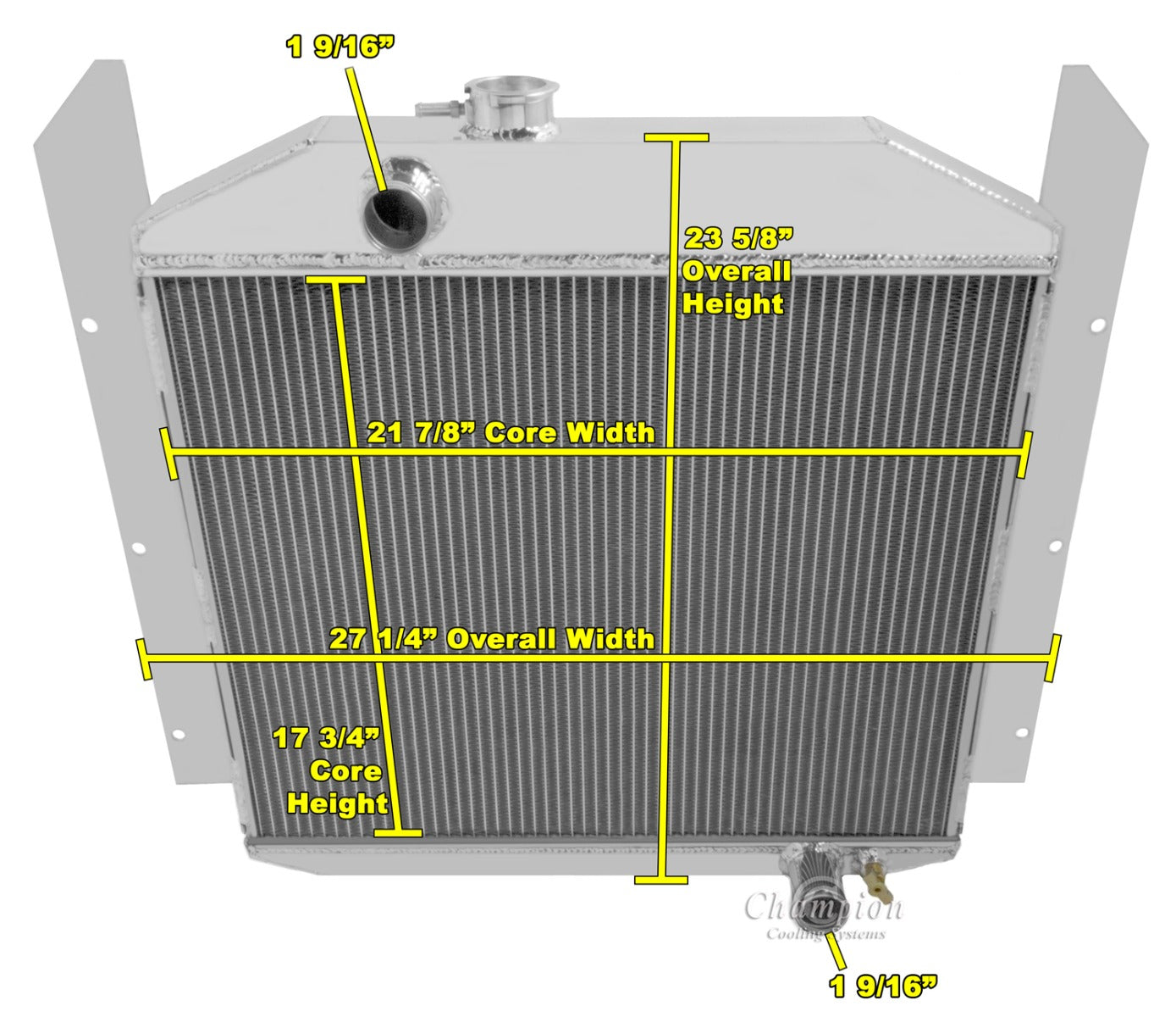 1949-1952 Studebaker Truck 3-Row Radiator
