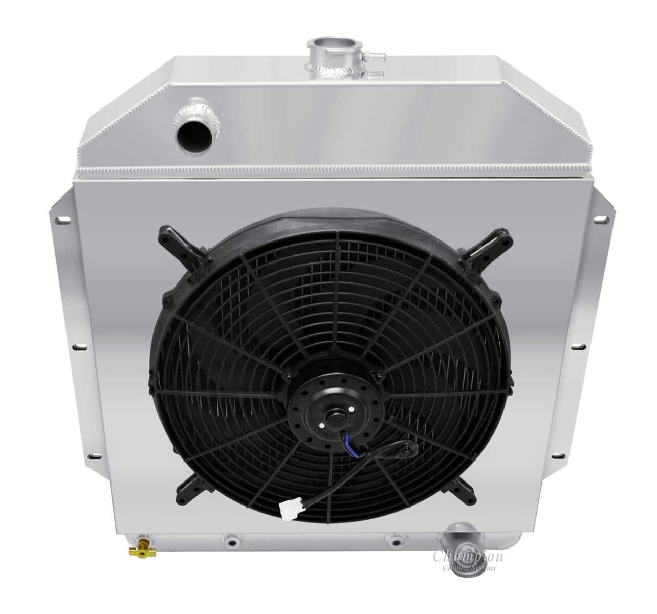 1949-1953 Ford 3-Row Radiator, Shroud, Fan Combo with Chevy Motor