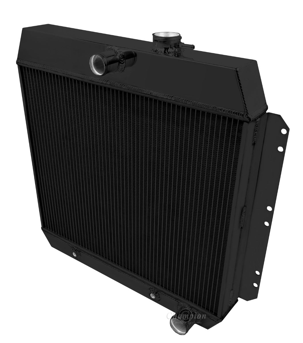 1949-1954 Chevy Bel Air 3-Row Black Radiator, Shroud, Fan Combo