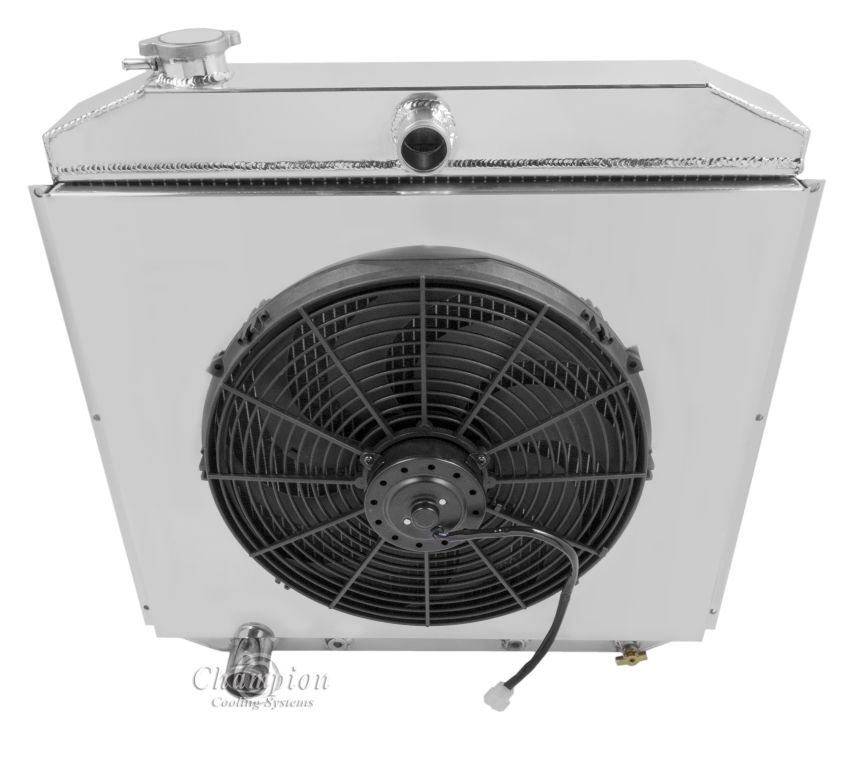 1953-1956 Ford Truck, F100 2-Row Radiator, Shroud, Fan Combo - Ford Setup