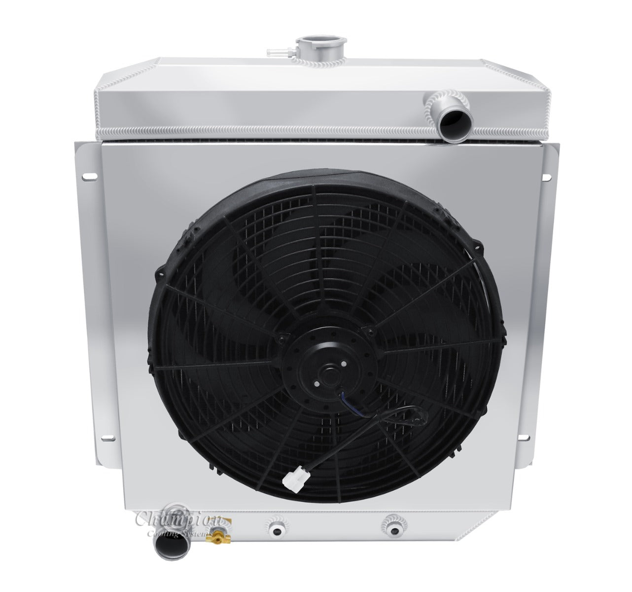 1954- 1956 Ford Crestline 3-Row Radiator, Shroud, Fan Combo