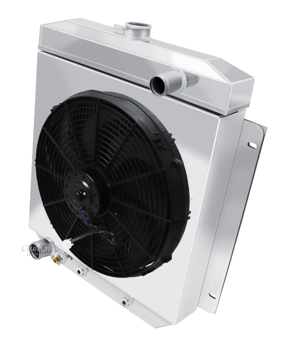 1954- 1956 Ford Courier 3-Row Radiator, Shroud, Fan Combo