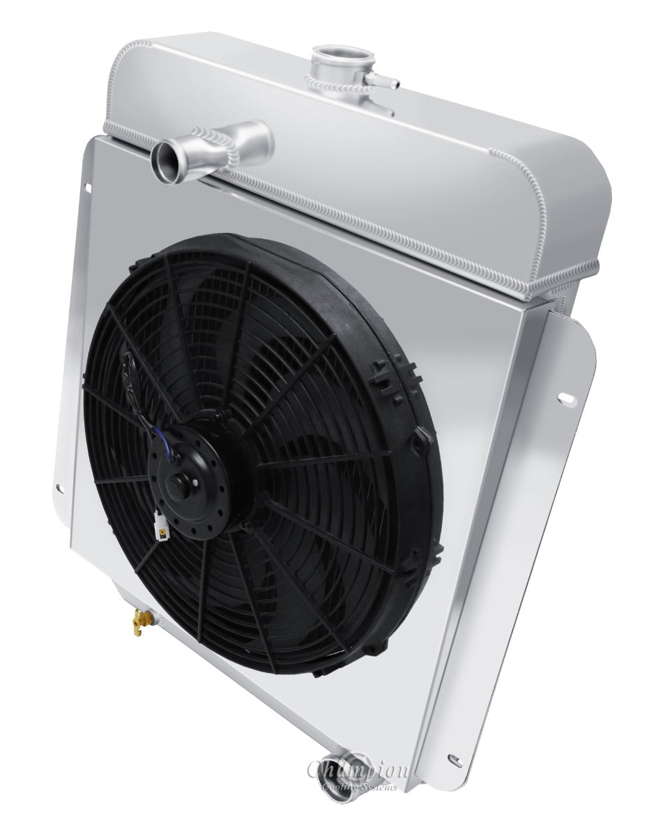 1954- 1956 Ford Fairlane 3-Row Radiator, Shroud, Fan Combo - Chevy Configuration