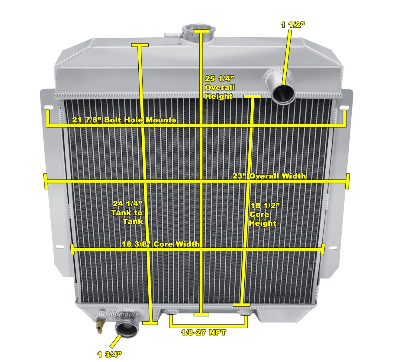 1954 Mercury Car 3-Row Radiator