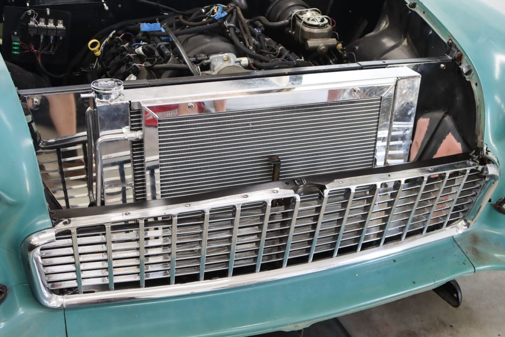 1955-1957 Chevy 210 Dual Pass 2-Row Radiator, Shroud, Dual Fan Combo
