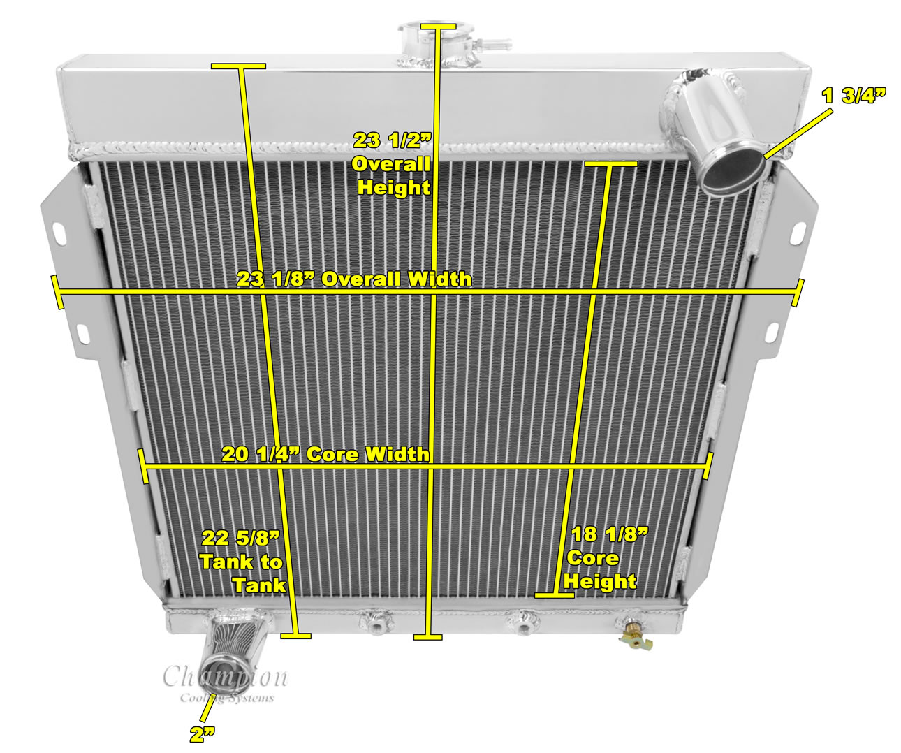 1955-1957 Ford Thunderbird 3-Row Radiator