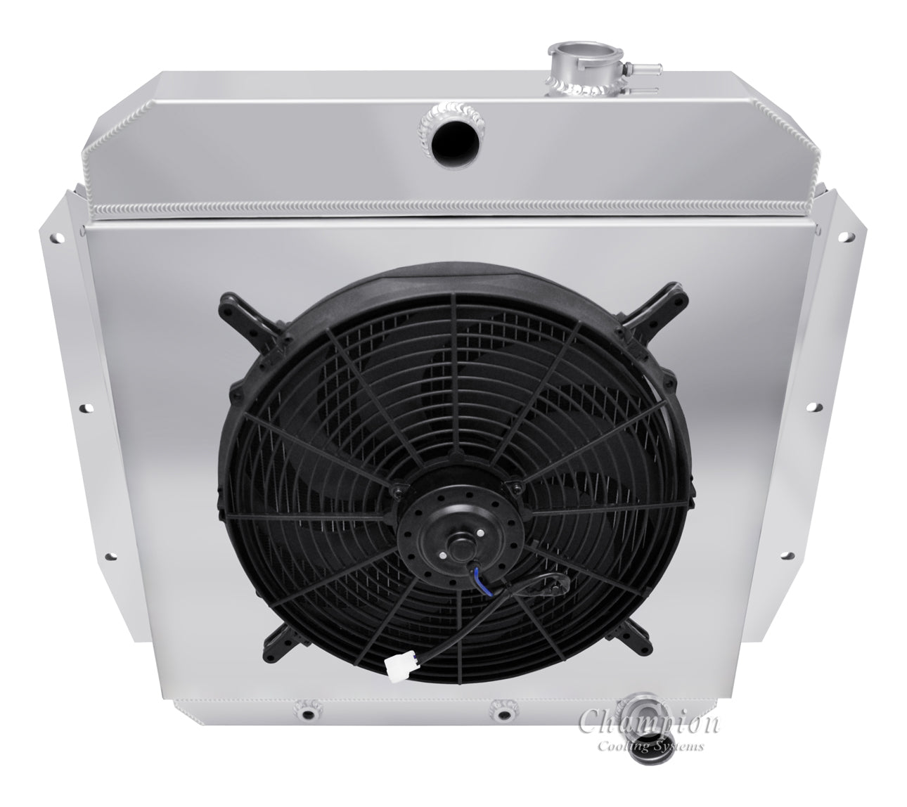 1955-1959 Chevy Truck 2-Row Radiator, Shroud, Fan Combo