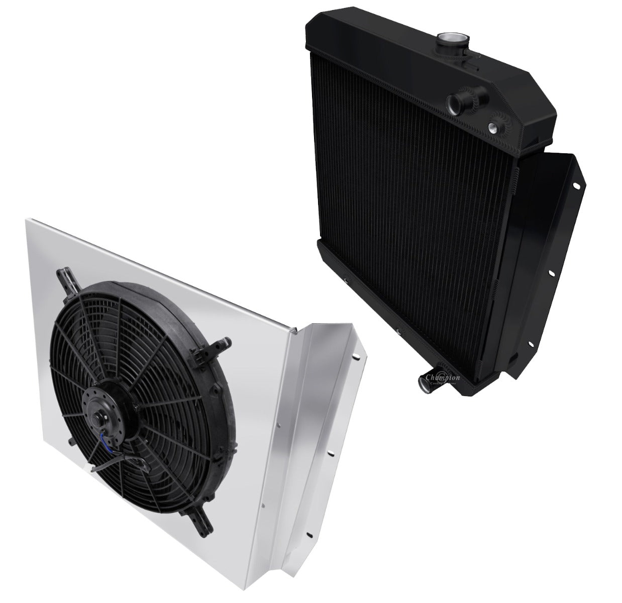 1955-1959 Chevy Truck Ls Swap 3-Row Radiator, Shroud, Fan Combo