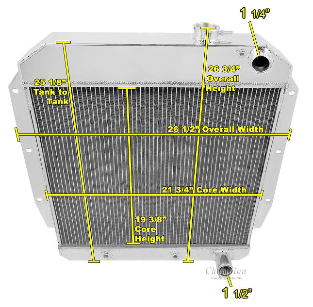 1955-1959 Chevy Truck LS Swap 3-Row Radiator