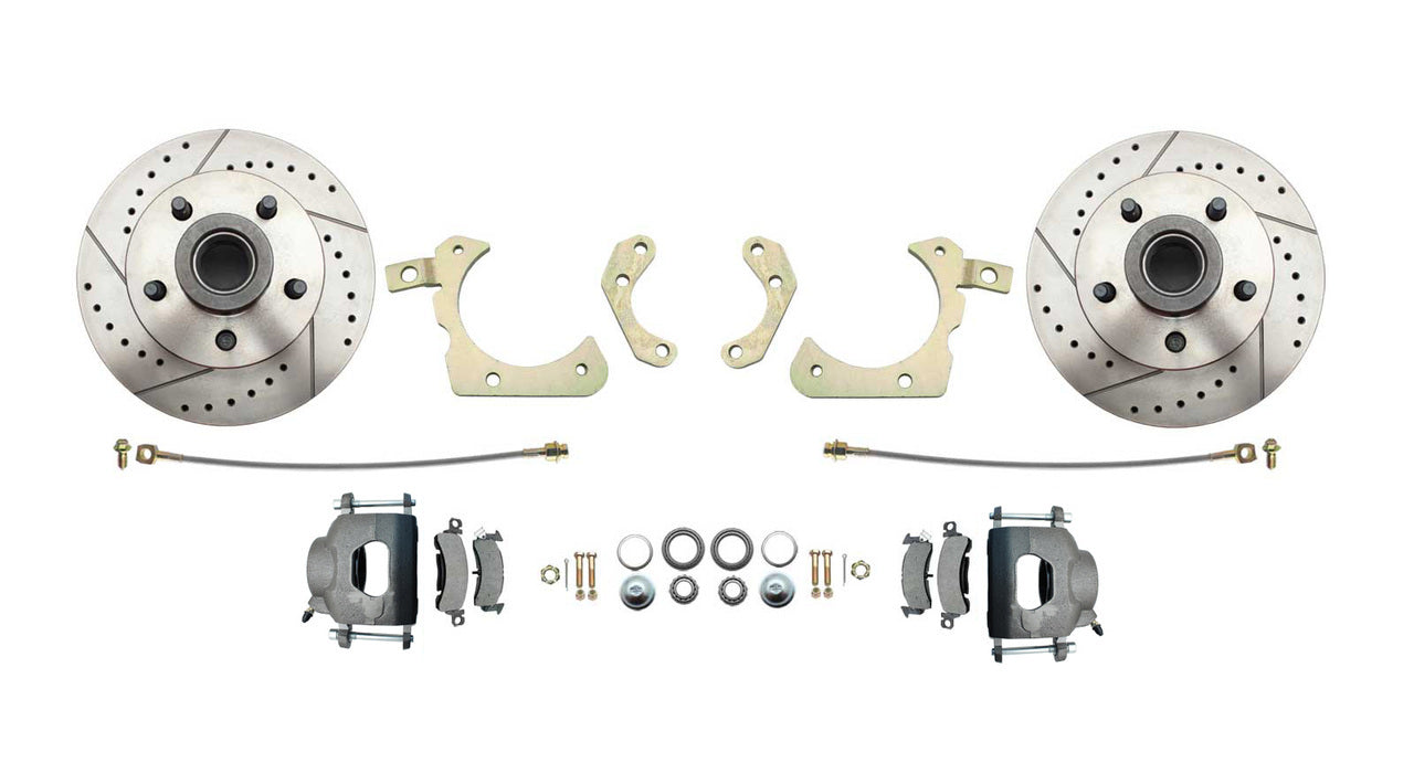 1955-58 Chevy Drilled-Slotted Front Disc Brake Kit