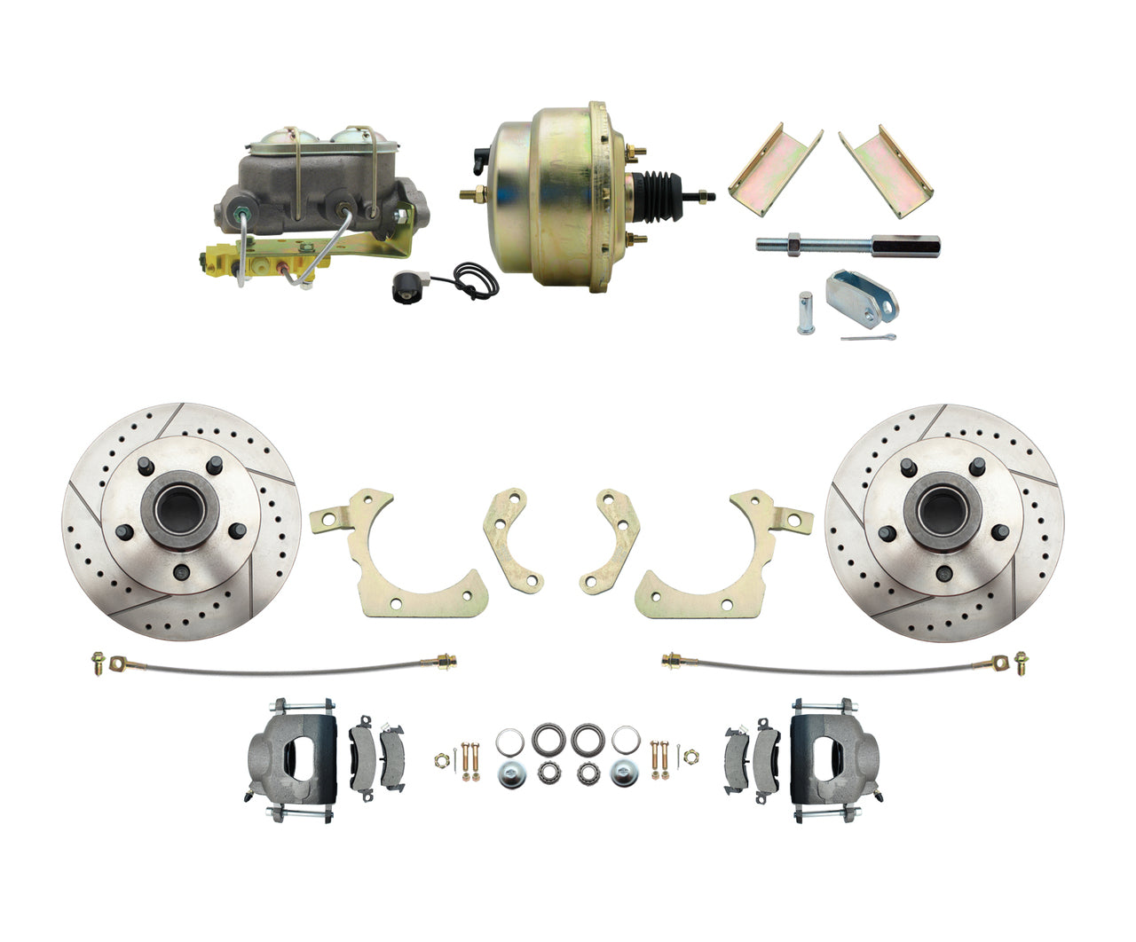 1955-58 Chevy Drilled-Slotted Disc Brake Kit