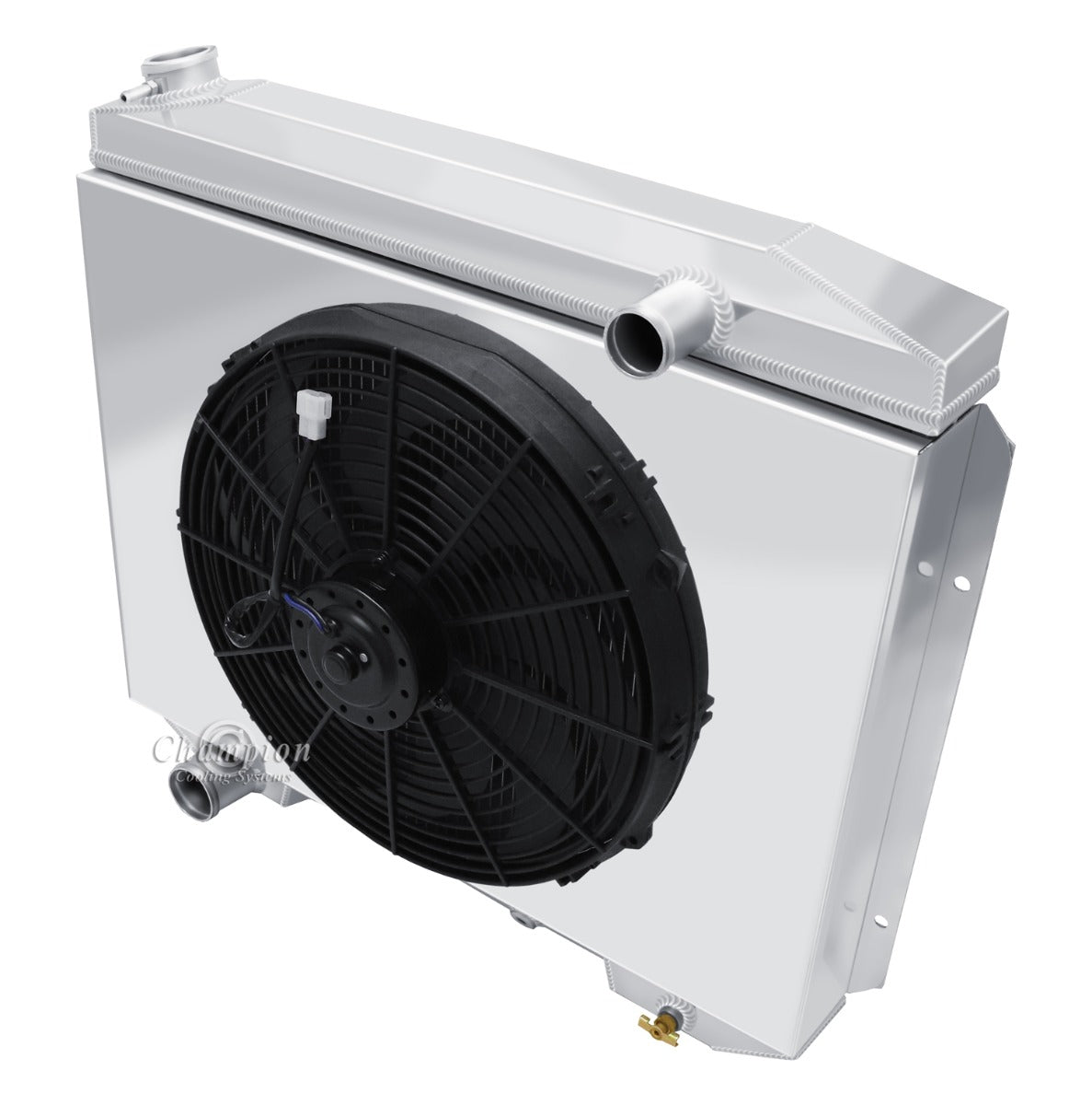 1957 -1959 Ford Del Rio 3-Row Radiator, Shroud, Fan Combo