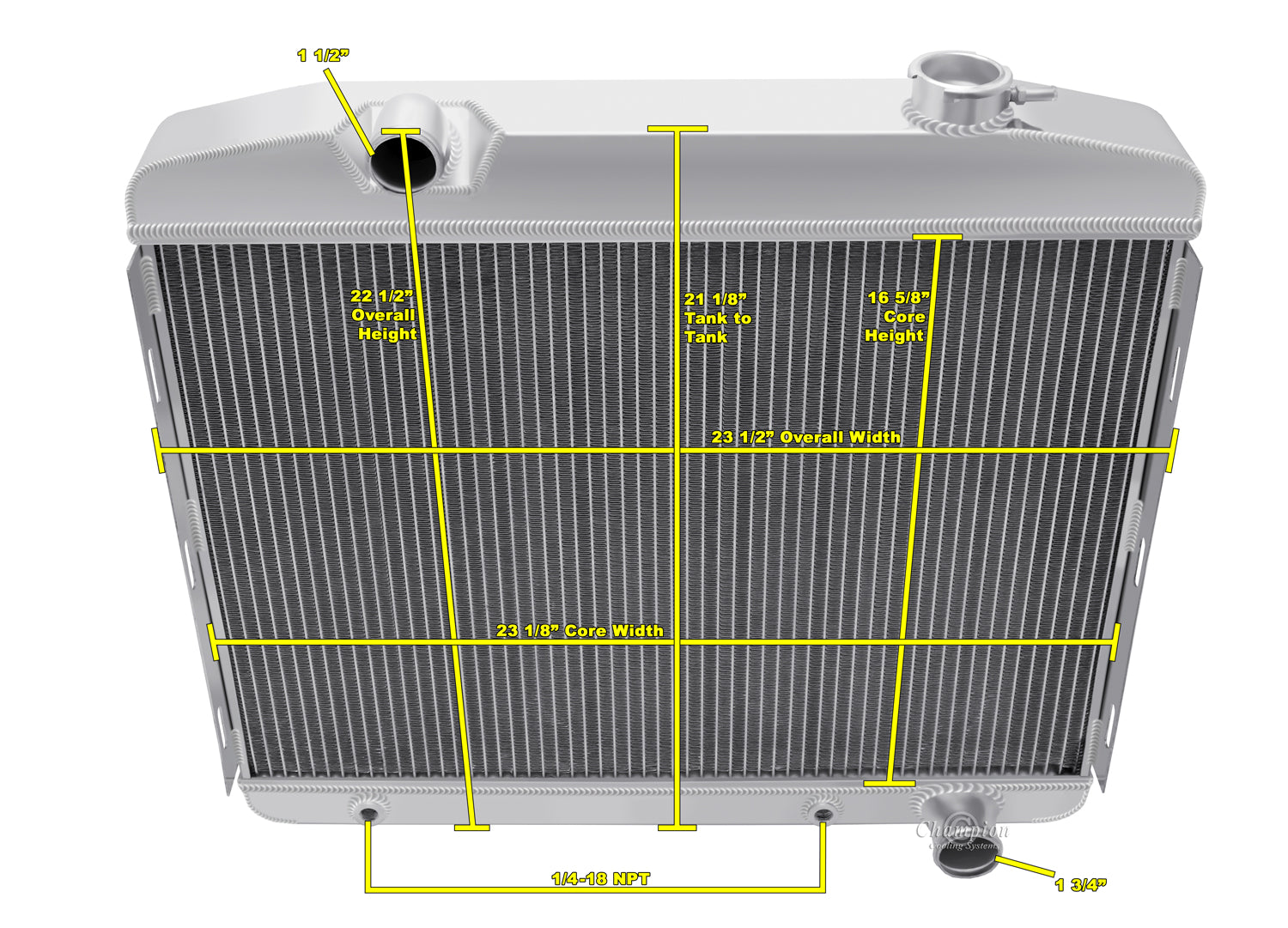 1957 Chevy Belair 3-Row Radiator