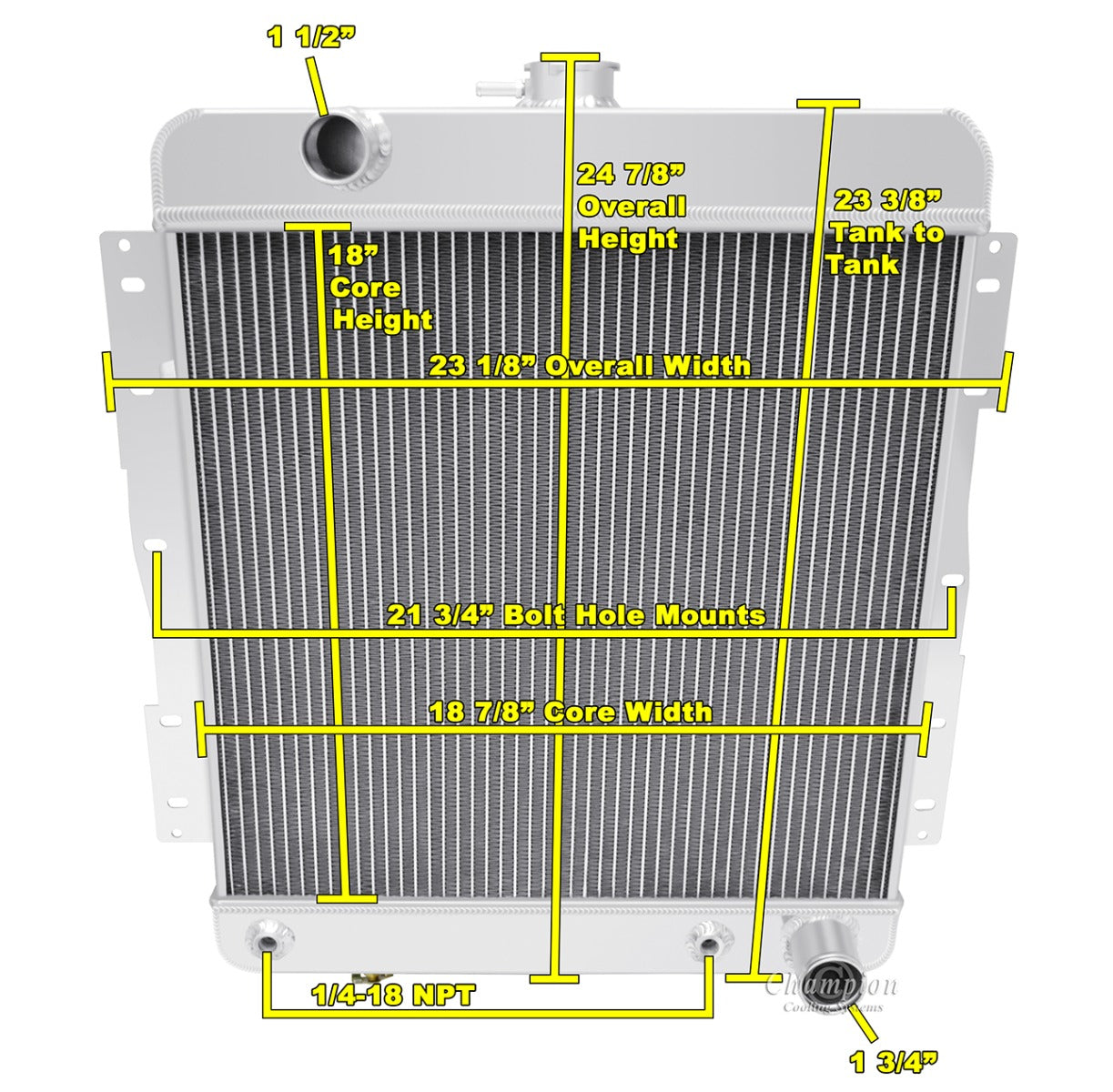 1958 Chevy Impala 3-Row Radiator