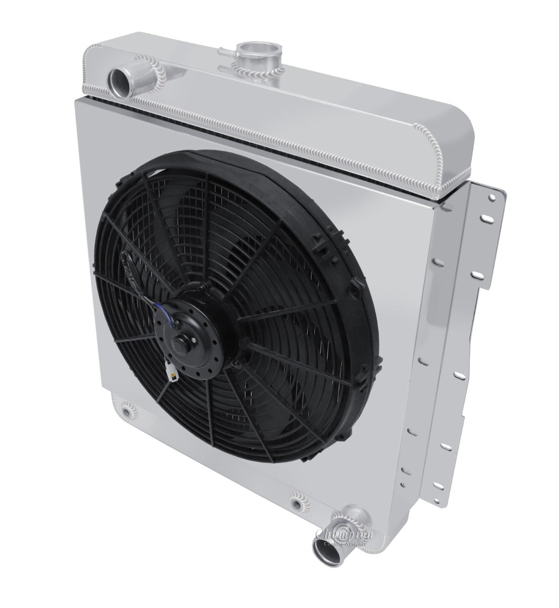 1958 Chevy Belair 3-Row Radiator, Shroud, Fan Combo