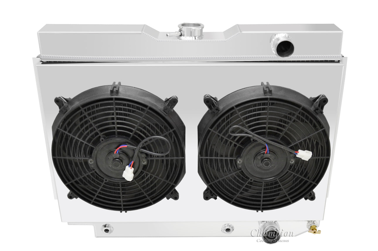 1959-1960 El Camino 3-Row Radiator, Shroud, Dual Fan Combo