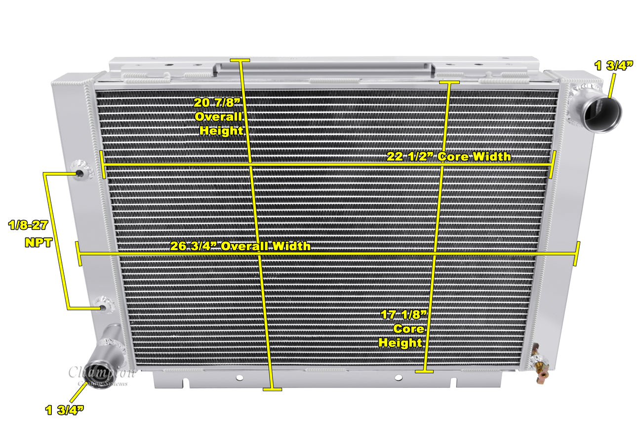1960-1963 Ford Galaxie 3-Row Radiator