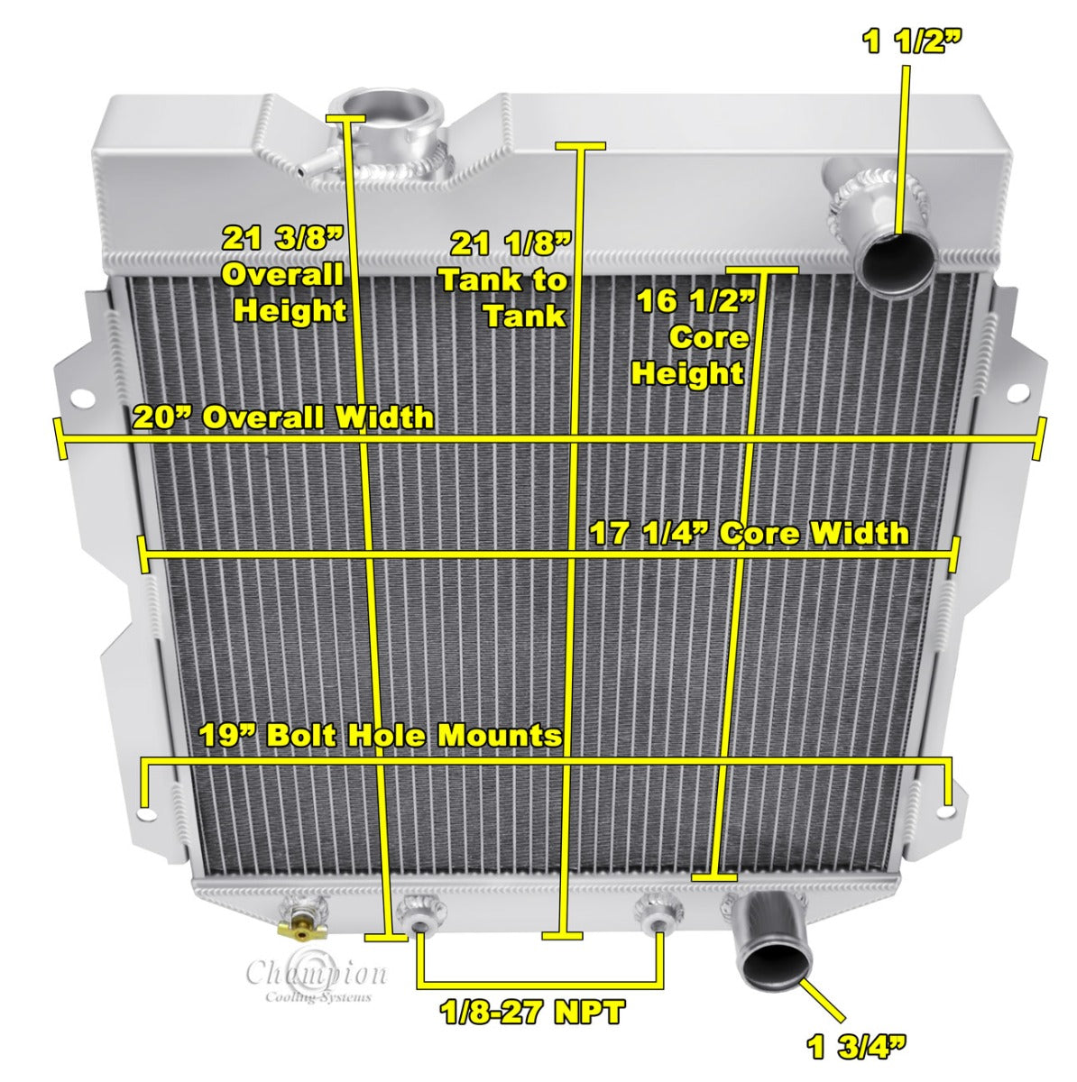 1960-1965 Ford Econoline 3-Row Radiator