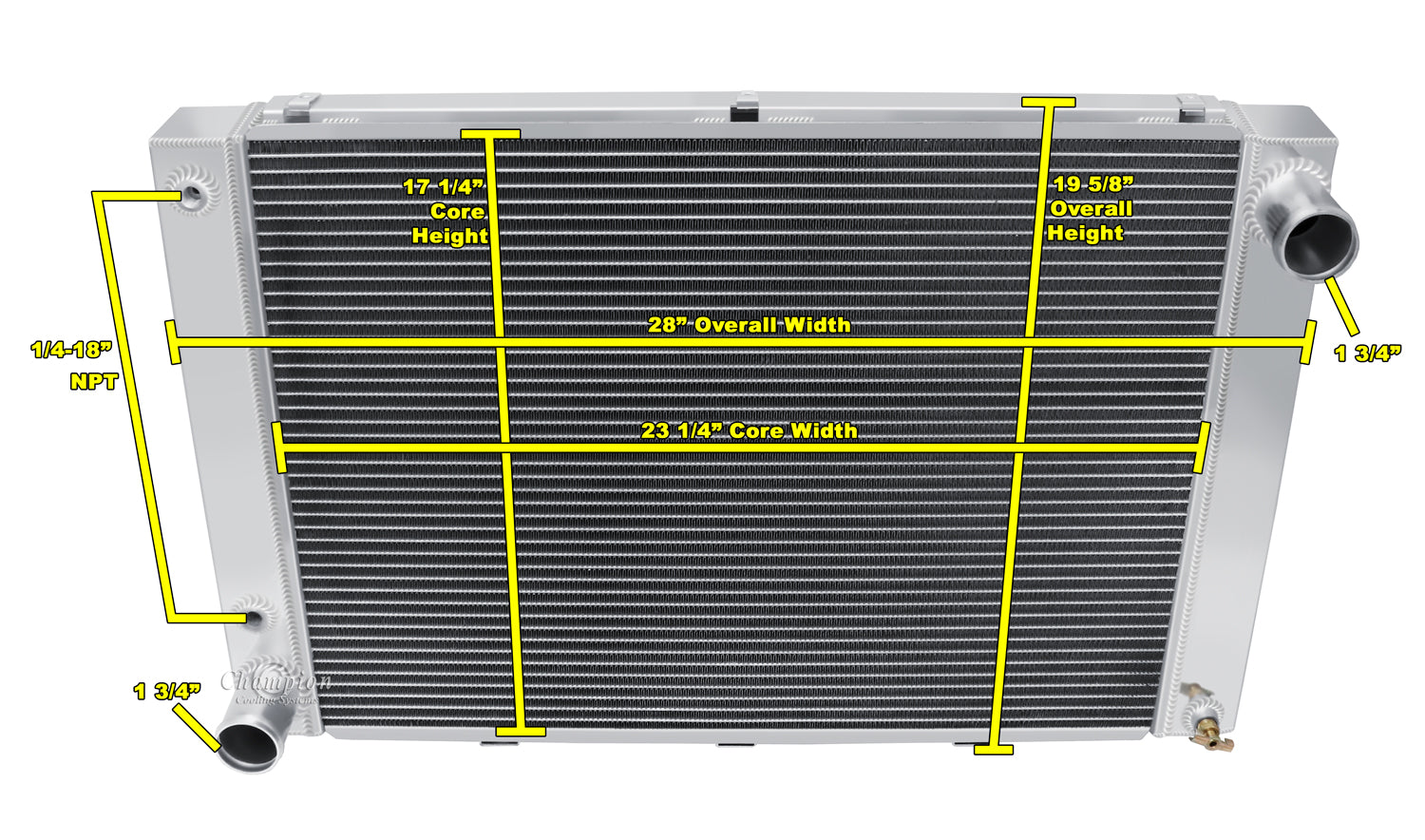 1961-1963 Ford Thunderbird 3-Row Radiator