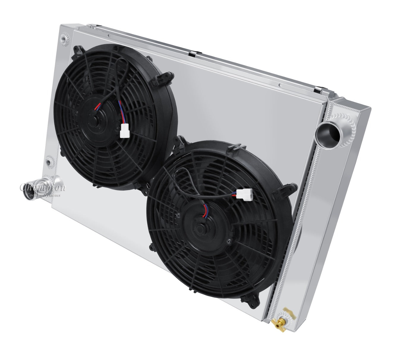 1961-1963 Ford Thunderbird 3-Row Radiator, Shroud, Dual Fan Combo