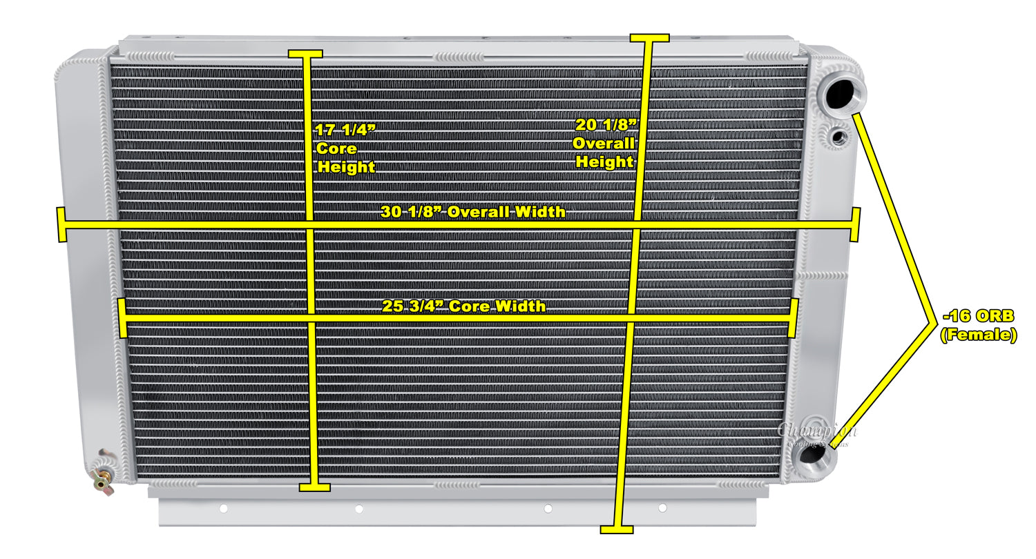 1961-1965 Lincoln Continental LS Swap 3-Row Dual Pass Radiator, Shroud, Dual Fan Combo