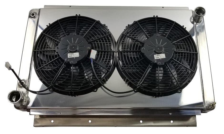 1966-1967 Lincoln Continental 3-Row Radiator, Shroud, Dual Fan Combo