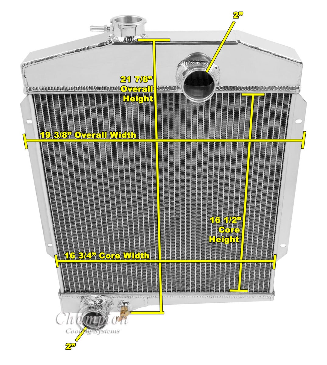 1961-1971 International Scout Truck 3-Row Radiator - 4 Cylinder