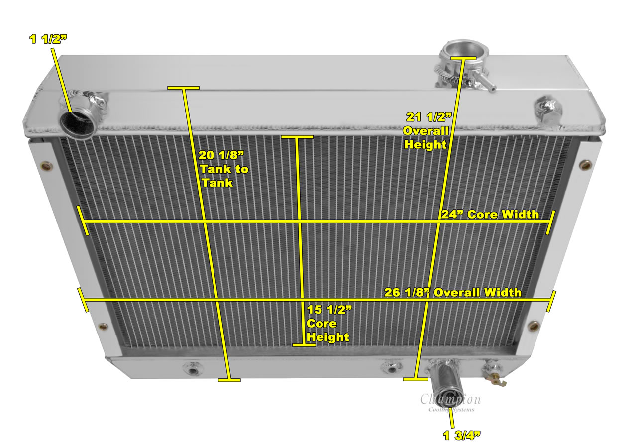 1962-1965 Chevy Nova 3-Row Radiator