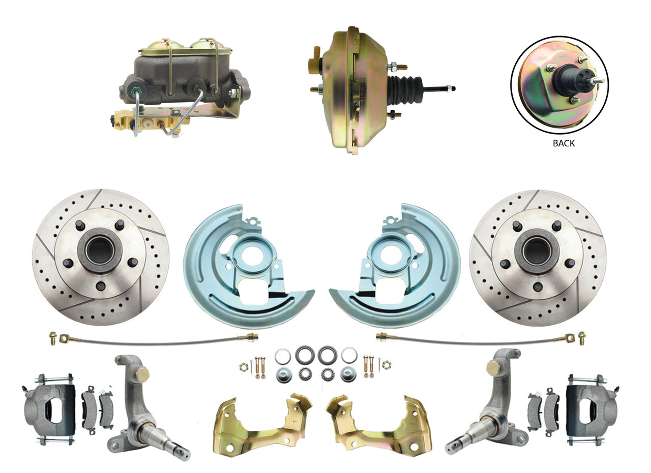 1962-1967 Chevy Nova Power Drilled-Slotted Disc Brake Kit