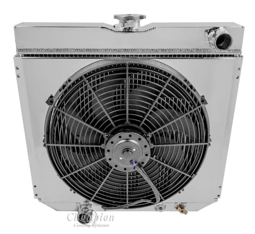 1967-1970 Ford Mustang 4-Row Radiator, Shroud, Fan Combo