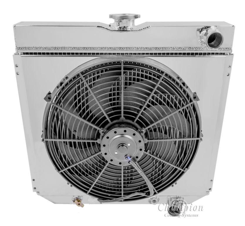 1962-1969 Ford Fairlane 3-Row Radiator, Shroud, Fan Combo