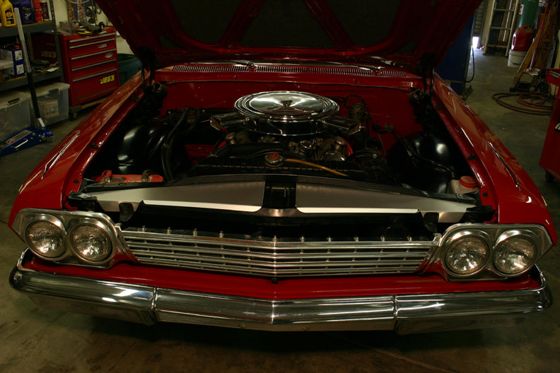 1962 Impala Radiator Support Show Panel installed