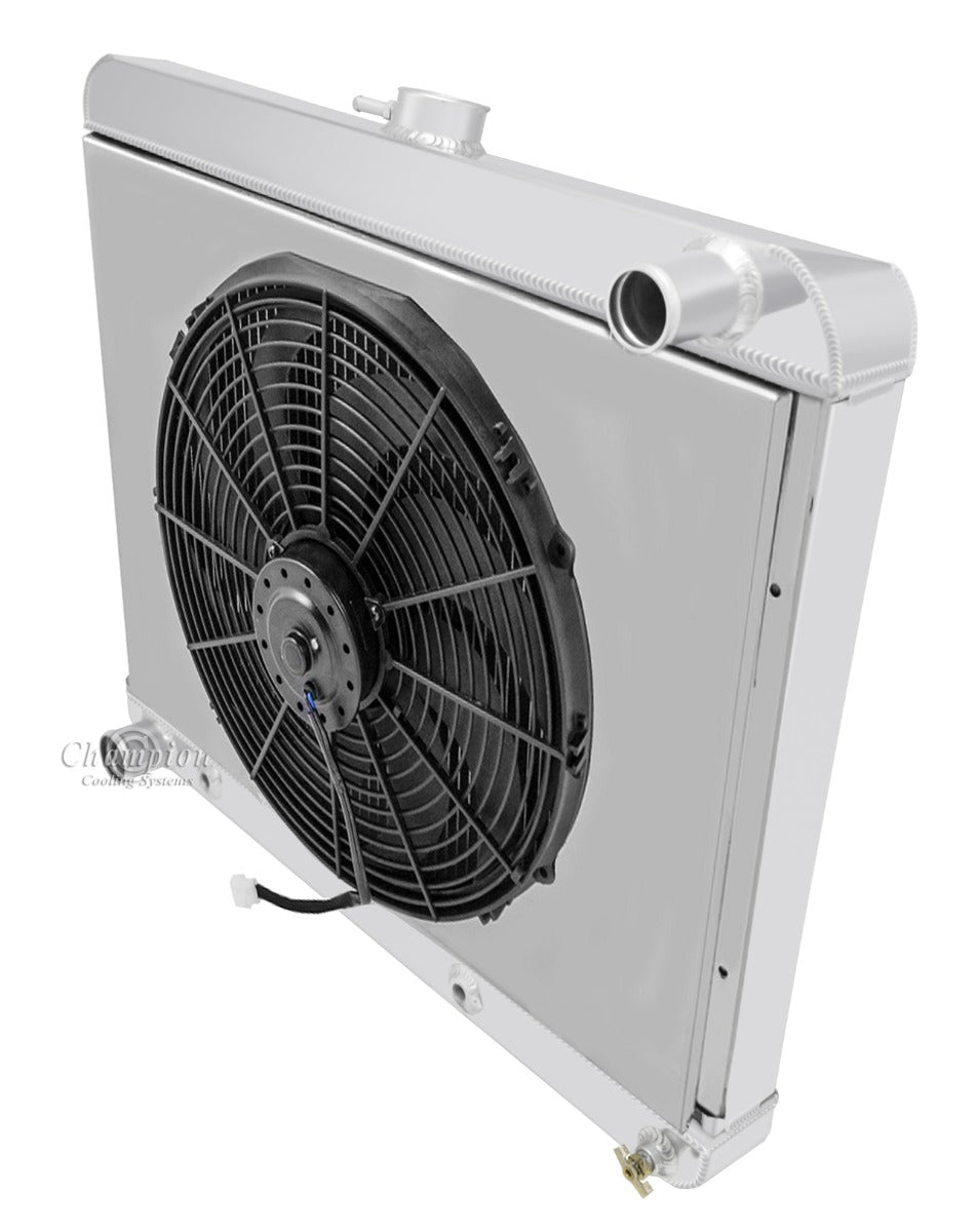 1963-1964 Buick Riviera 3-Row Radiator, Shroud, Fan Combo