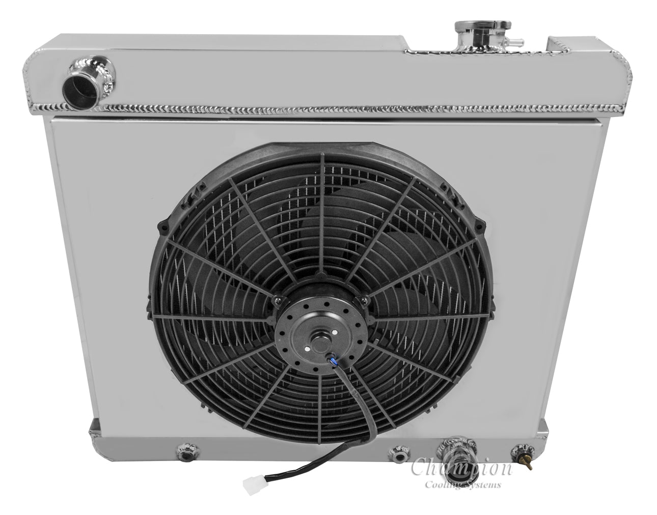 1963-1966 Chevy C10 Truck 2-Row Radiator, Shroud, Fan Combo