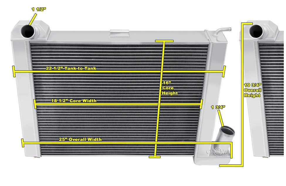 1963-1972 Corvette 3-Row Radiator