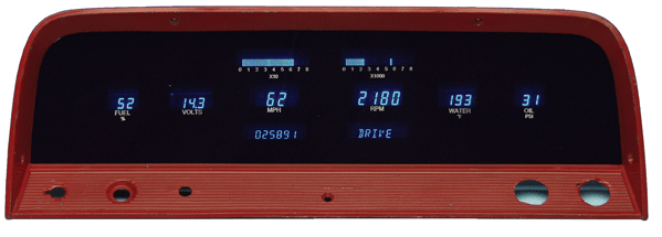 1964 - 1966 Chevy Pickup Truck Digital Instrument System - Dakota Digital VFD3-64C-PU