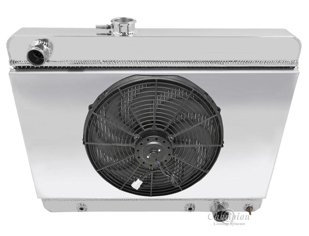 1964-1967 Pontiac Lemans 3-Row Radiator, Shroud, Fan Combo