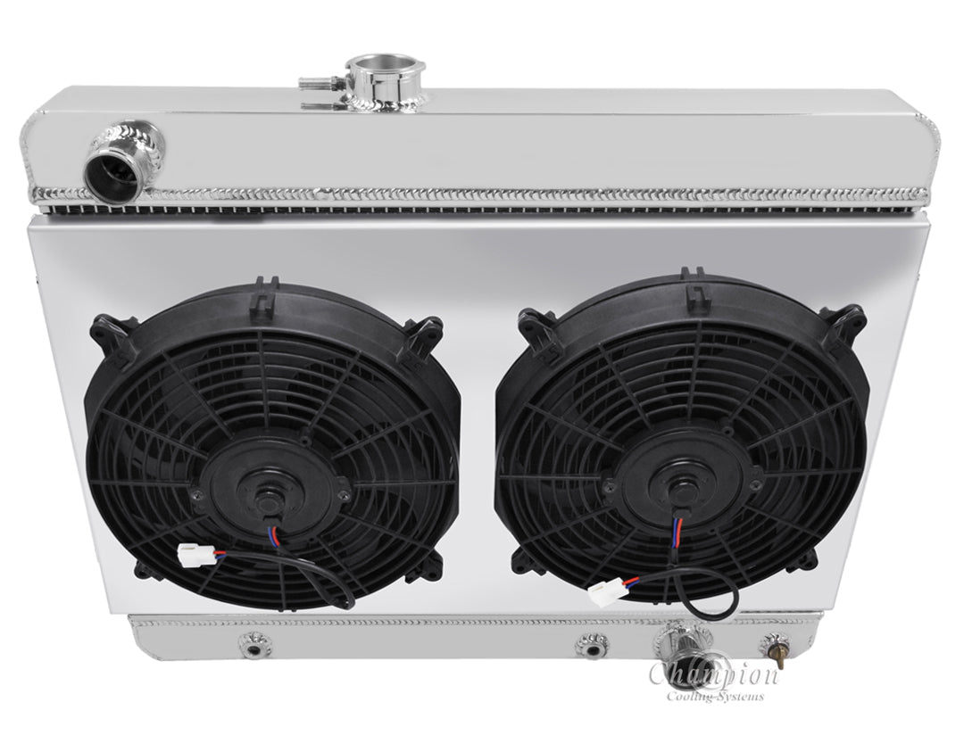1964-1967 Pontiac GTO 4-Row Radiator, Shroud, Dual Fan Combo