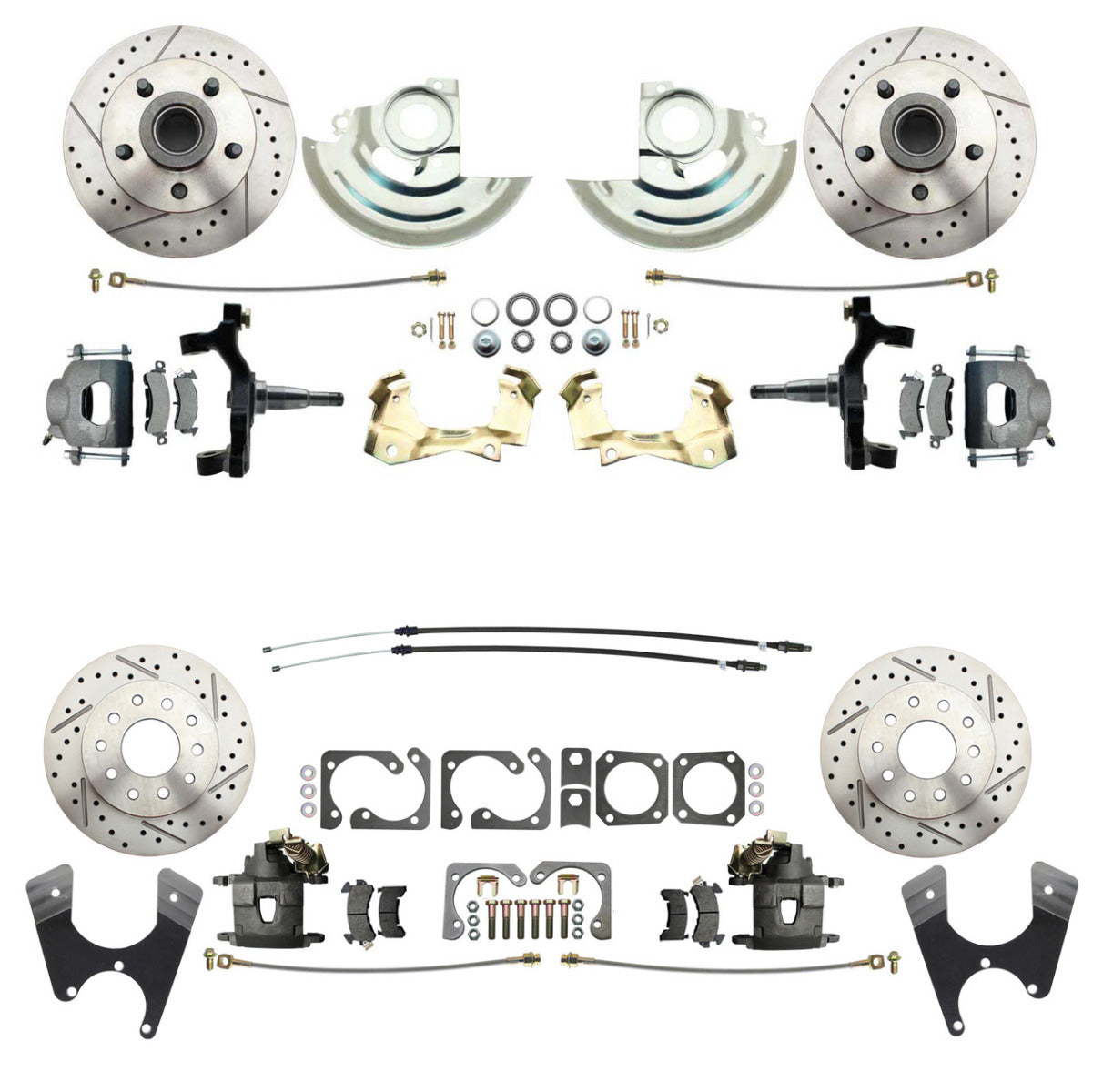 1964-1972 Oldsmobile Cutlass, 442, F-85 -  4 Wheel Disc Brake Wheel Kit Dilled Slotted