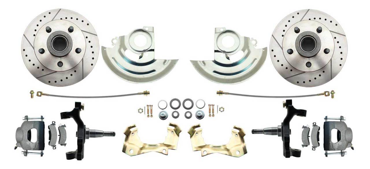 1964-1972 Oldsmobile Cutlass, 442, F-85 - Front Disc Brake Wheel Kit Dilled Slotted