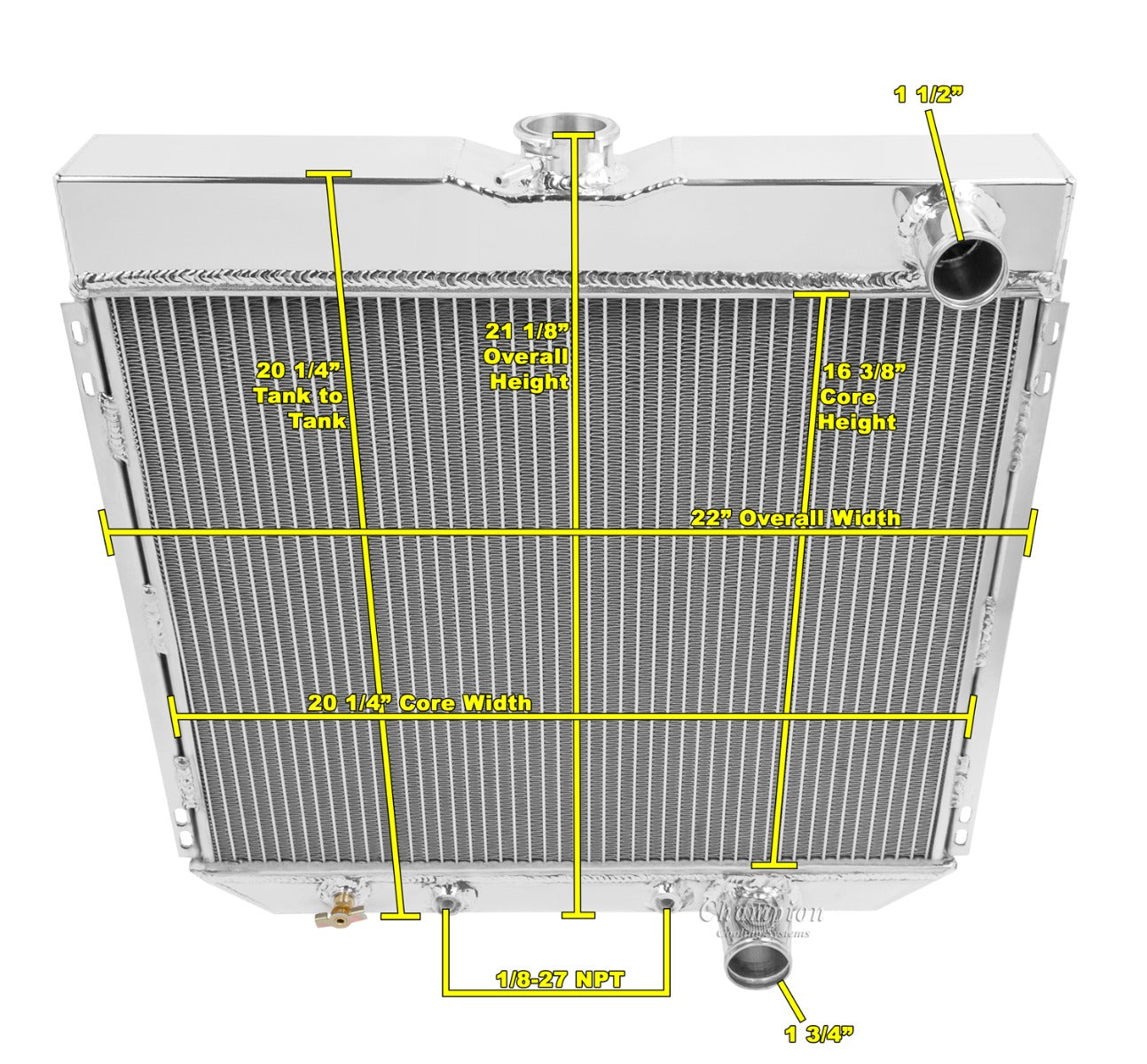 1966-1968 Mercury Comet 3-Row Radiator